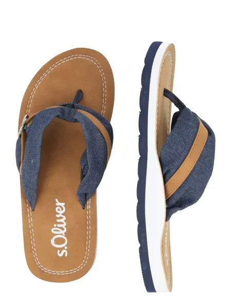 S.Oliver Flip-flops denim / maro coniac albastru