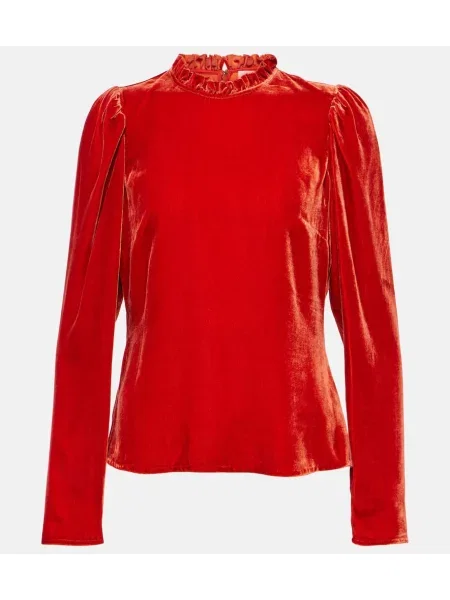 Bluză Ulla Johnson de catifea roșu