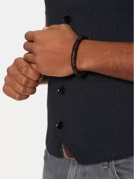 TOMMY HILFIGER Zapestnica rjava srebrna črna