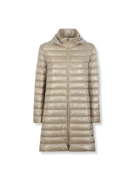 Płaszcz puchowy Herno z kapturem beżowy