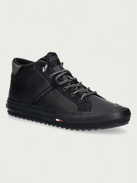 Tommy Hilfiger HARLEM STREET CLEAT WINTER sneakers pentru bărbați din piele negru