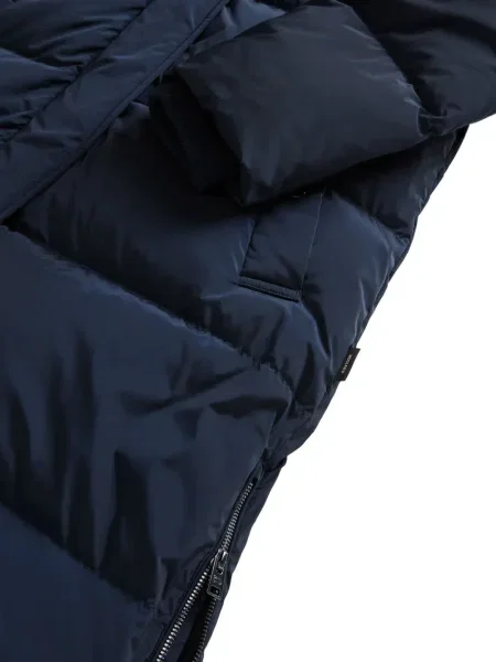 Geacă parka Woolrich cu glugă albastru