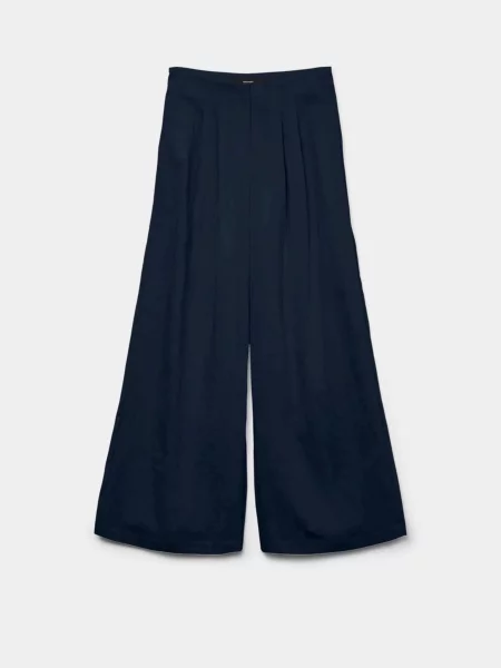 Штани палаццо Vero Moda темно-синій віскоза/нейлон сині