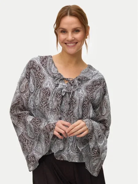 VERO MODA Bluză VMTARA deschis / negru albastru