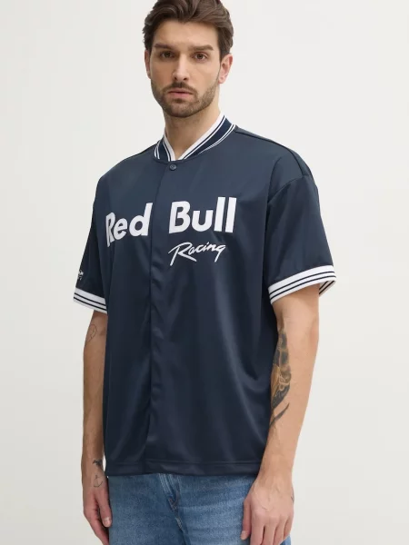 Red Bull Racing x Pepe Jeans cămașă RBR SPORTS JERSEY bărbați bleumarin relaxed roșu