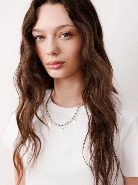 Bluzka z wycięciem na dekolcie złamana biel Teen XXS MANGO TEEN