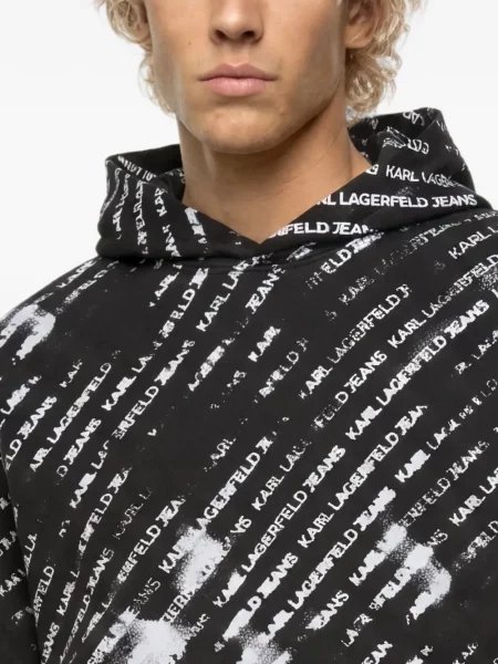 Hoodie Karl Lagerfeld Jeans με σχέδιο μαύρο