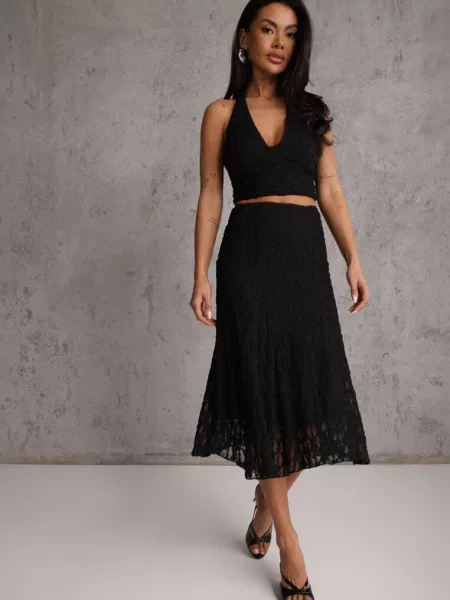 Top Other koronkowy wiązany czarny