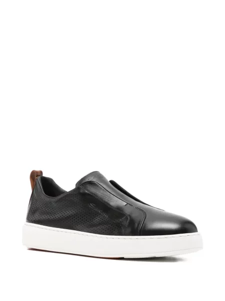 Sneakerși Santoni cu perforații negru