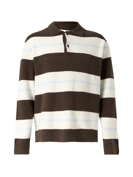 Samsøe Samsøe Sveter Nino nebielená / svetlomodrá / tmavohnedá