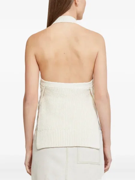 Top 3.1 Phillip Lim tricotate cu gât halter alb