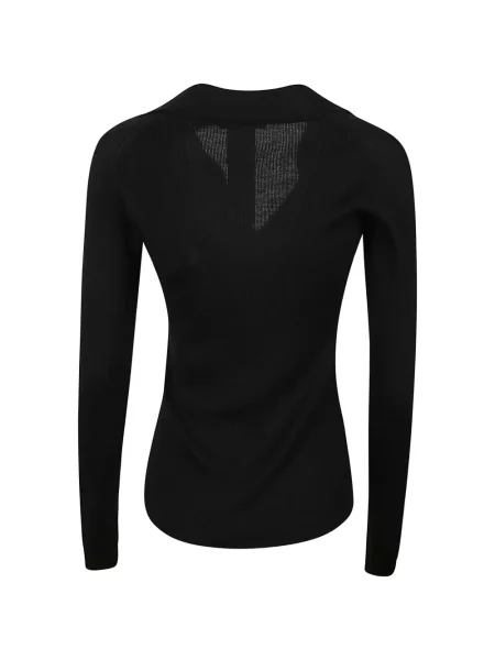 Top Max Mara tricotate cu decolteu în V negru