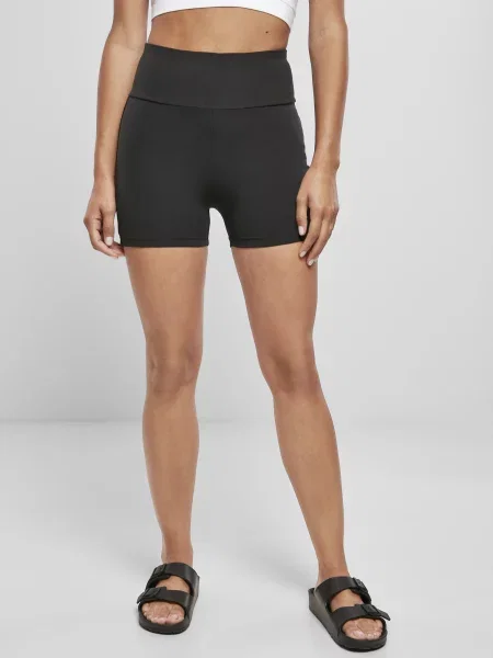 Pantaloni Urban Classics cu talie înaltă negru