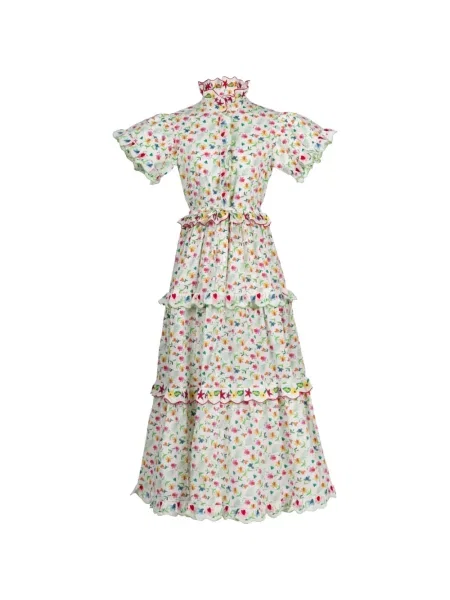 Sukienka maxi Celia B w kwiatki z nadrukiem biała