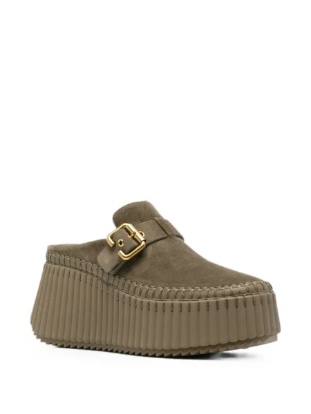 Papuci tip mules Chloé verde