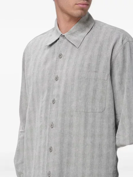 Cămașă Our Legacy cu model herringbone gri