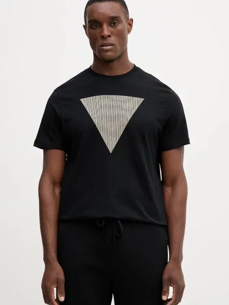 Тениска Guess с принт черно