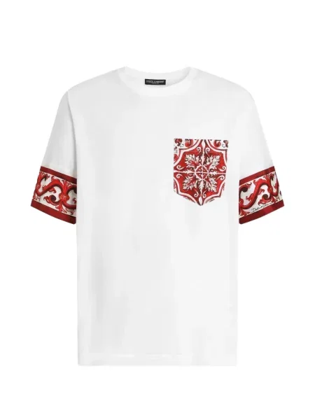 Tricou Dolce & Gabbana de mătase cu imagine alb