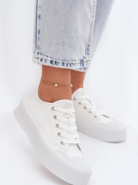 Teniși Big Star Shoes cu platformă alb