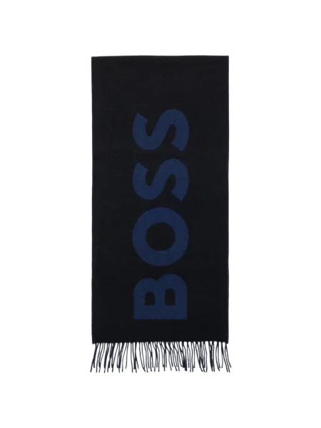 BOSS fular pentru bărbați cu lână negru