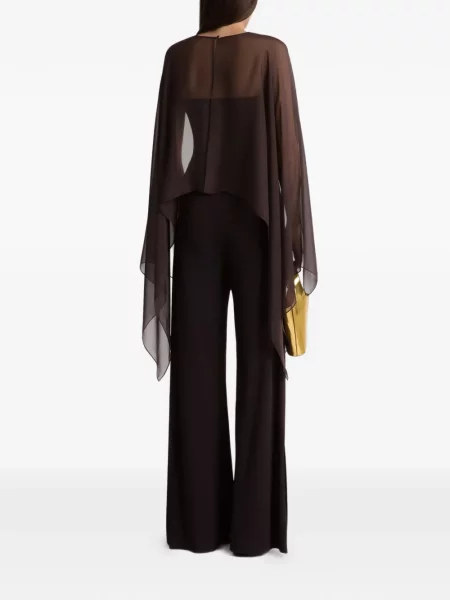 Pantaloni Alberta Ferretti cu crăpătură maro