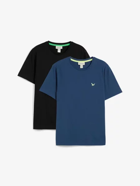 T-shirt z czystej bawełny organicznej zestaw 2 szt. niebieska