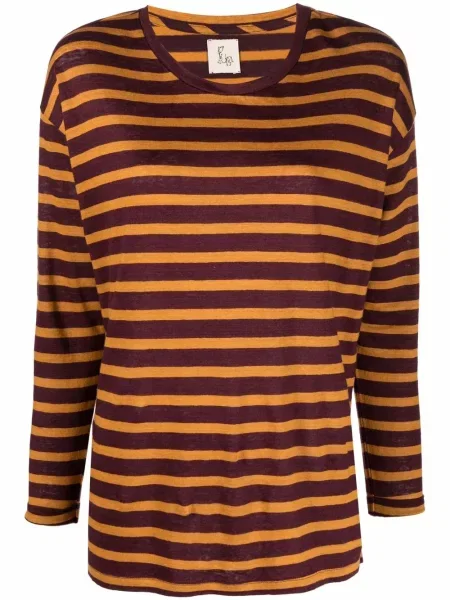 Koszulka Paula w paski z nadrukiem żółta