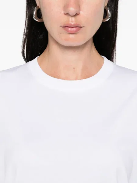 Scurt tricou Gucci cu decolteu rotund alb