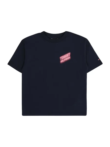 Tommy Hilfiger Majica Neon Graphic Mornarsko Regular Fit modra