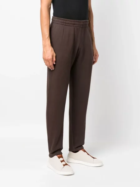 Pantaloni President's cu broderie maro