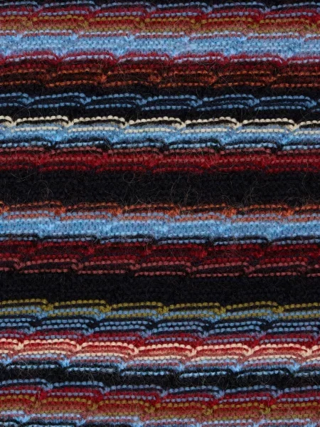 Fular Paul Smith cu dungi de mohair albastru