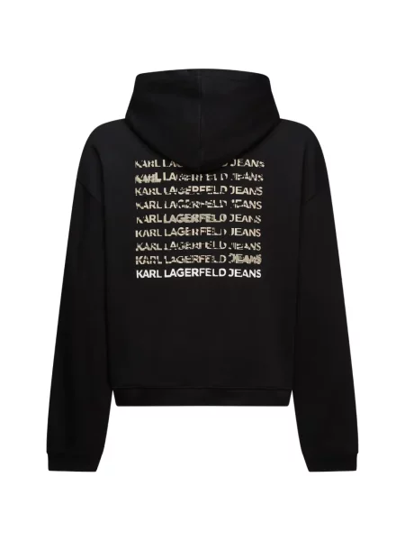 Hanorac cu glugă Karl Lagerfeld Jeans cu imagine negru