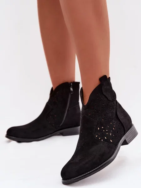 Botine S. Barski cu perforații negru