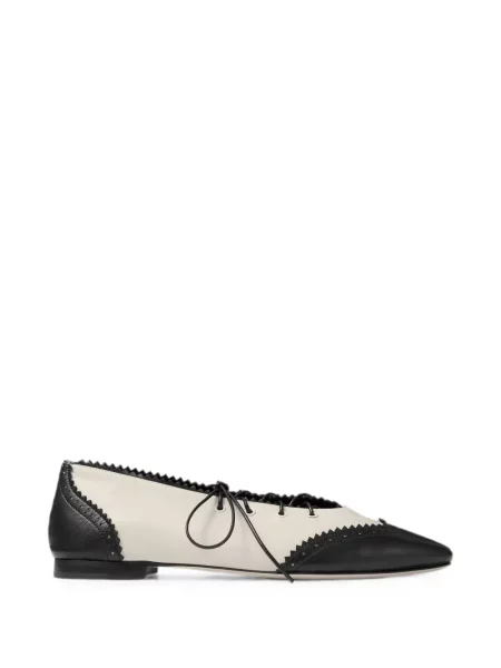 Balerini Jimmy Choo cu șireturi din dantelă