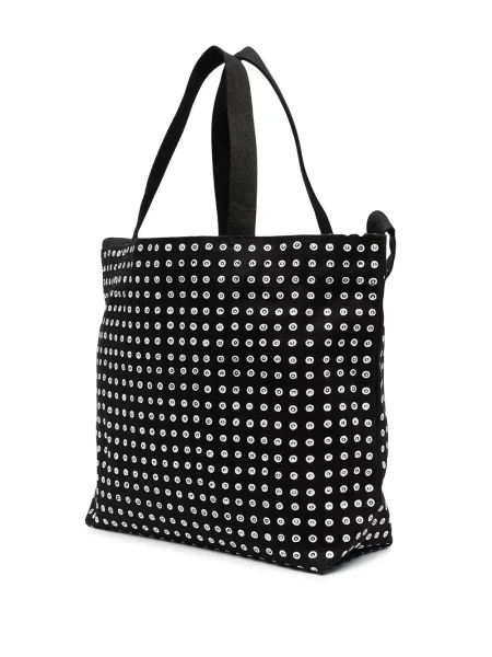 Geantă shopper 10 Corso Como cu imagine din canvas negru