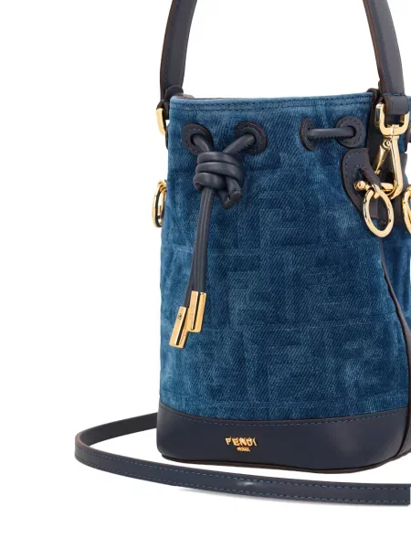 Чанта тип bucket Fendi Mon tresor синьо