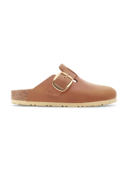 Usnjeni natikači Birkenstock Boston Big Buckle rjava