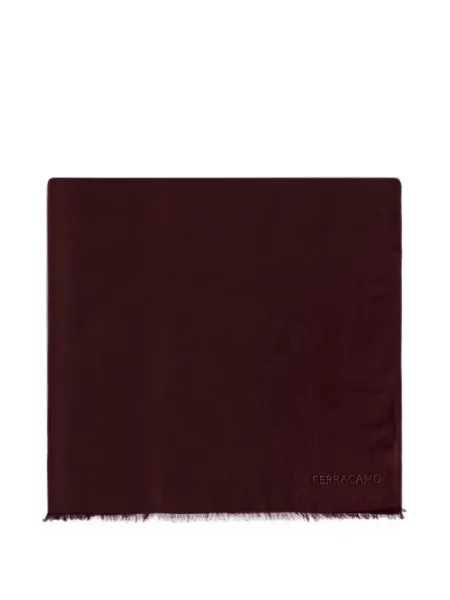 Fular Ferragamo cu broderie din cașmir roșu