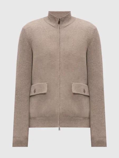 Кардиган з вовною та кашеміром Cashmere&whiskey бежевий