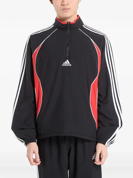Antrenament grafic tricou Adidas Spezial de jumătate de fermoar negru