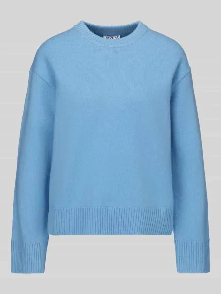 Sweter z czystej wełny z prążkowanymi ściągaczami Jake*s Casual niebieski