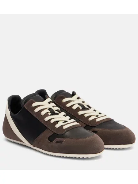 Sneakerși Rick Owens din piele de căprioară maro