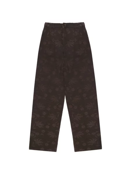 Pantaloni Maison Hotel cu model floral negru
