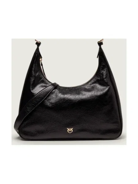 Geanta hobo Pinko din piele clasică negru