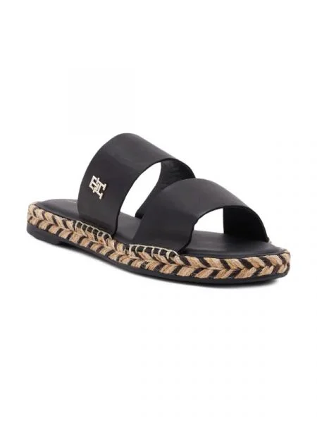Tommy Hilfiger De piele șlapi negru