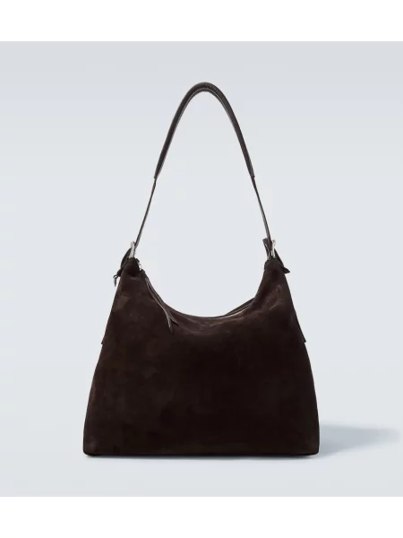 Geantă Lemaire din piele de căprioară maro