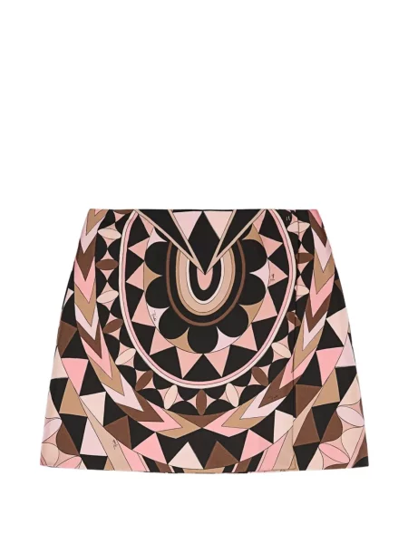 Fusta mini Pucci cu imagine cu imprimeu geometric roz