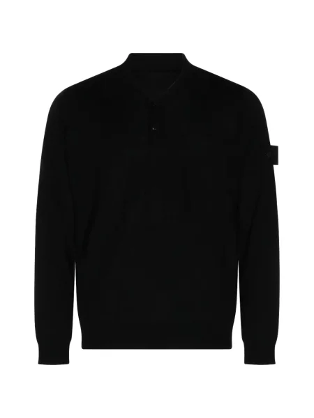 Tricou polo Stone Island cu strasuri negru