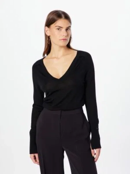 Calvin Klein De lână pulover EXTRA FINE V-NK negru