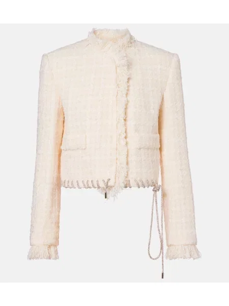 Tvídová bunda Area biela